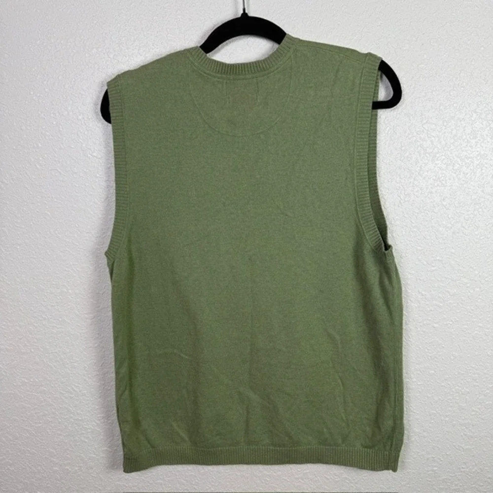 Banana Republic Cotton Cashmere V-Neck Sweater Vest Green Medium